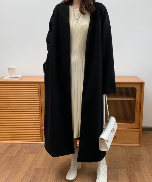 「ABITOKYO」 ノーカラーコート FREE グリーン レディース_画像5