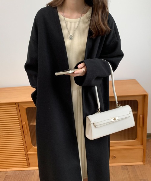 「ABITOKYO」 ノーカラーコート FREE グリーン レディース_画像8