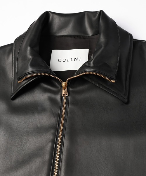 CULLNI ブルゾン アウター Faux Leather Layerd Collar Zip Up