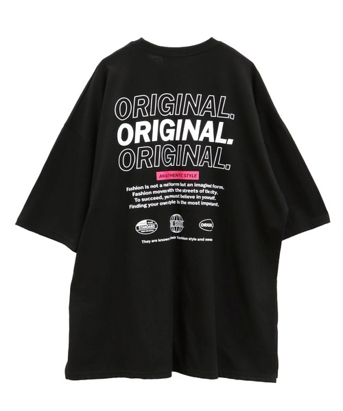 tシャツ バックロゴプリントオーバーTシャツ(kiharu select) / ロゴT バックロゴ オーバーサイズTシャツ 半袖 ビックシルエット ロ I-SOOK tシャツ バックロゴプリントオーバーTシャツ(kiharu
