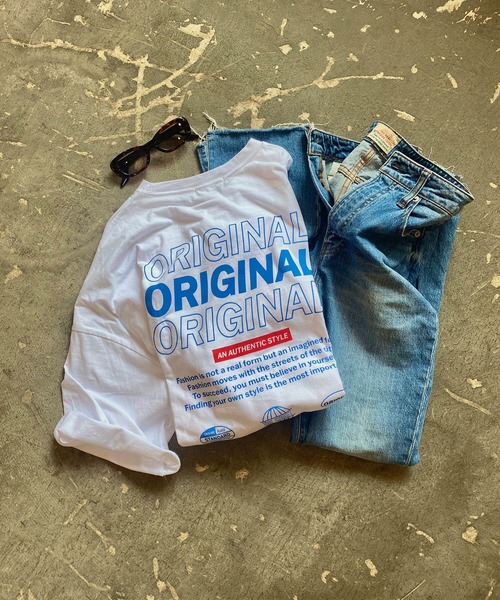 tシャツ バックロゴプリントオーバーTシャツ(kiharu select) / ロゴT バックロゴ オーバーサイズTシャツ 半袖 ビックシルエット ロ I-SOOK tシャツ バックロゴプリントオーバーTシャツ(kiharu