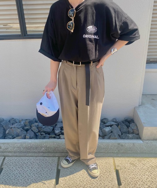 tシャツ バックロゴプリントオーバーTシャツ(kiharu select) / ロゴT バックロゴ オーバーサイズTシャツ 半袖 ビックシルエット ロ I-SOOK tシャツ バックロゴプリントオーバーTシャツ(kiharu