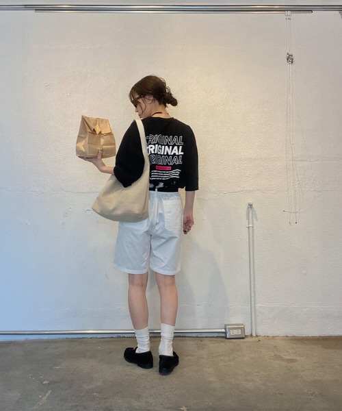 tシャツ バックロゴプリントオーバーTシャツ(kiharu select) / ロゴT バックロゴ オーバーサイズTシャツ 半袖 ビックシルエット ロ I-SOOK tシャツ バックロゴプリントオーバーTシャツ(kiharu