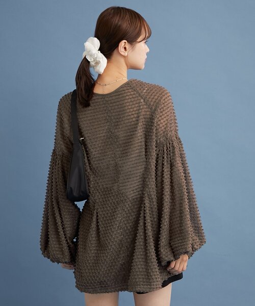 mystic ブラウス シャツ フリンジシェイプチュニック レディース