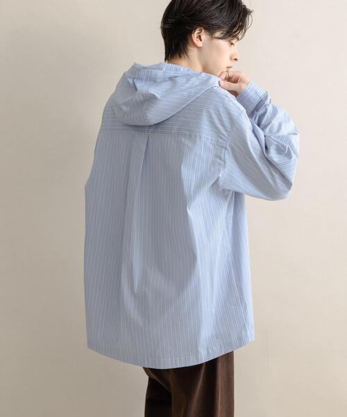 ALLUMER ルーズシルエットストライプフードシャツ Allumer - ALLUMER ルーズシルエットストライプフードシャツの通販 by
