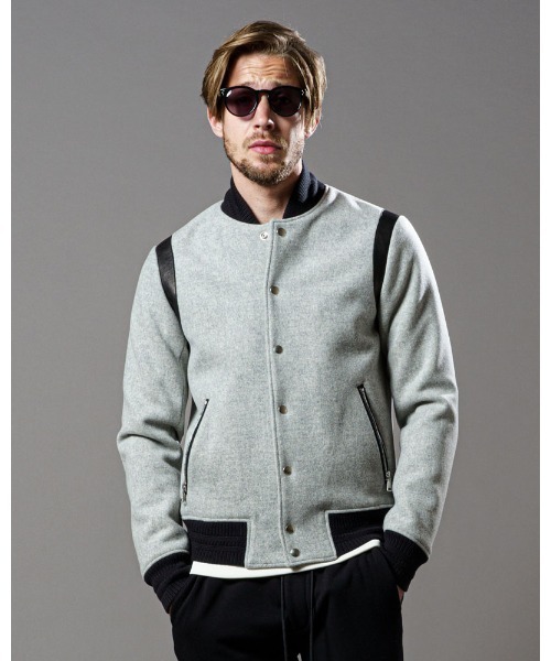 断捨離　WJK スタジャン varsity jacket ラムレザー wjk スタジャン LARGE ブラック メンズ : ZOZOTOWN Yahoo!店 - 通販