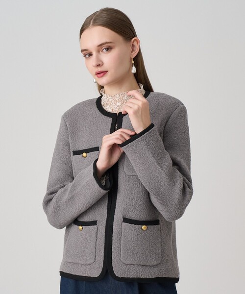 ANAYI（アナイ） カーディガン ウールブークレポケットロング