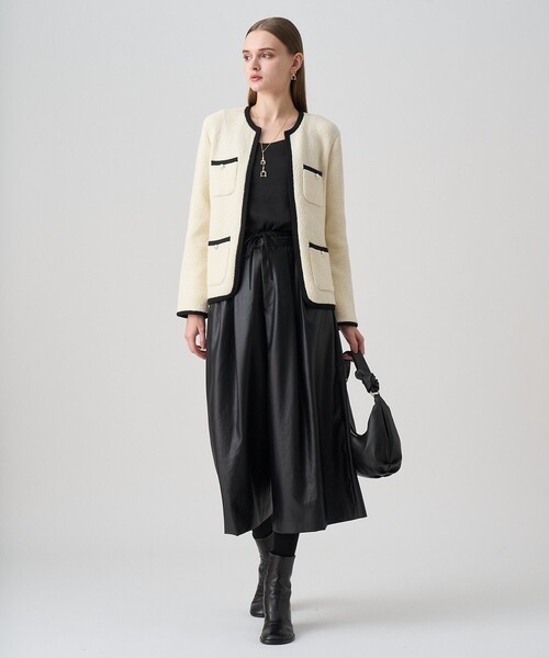 【里子様】専用です ANAYI アナイ　ロングカーディガン　グレー エキストラファインメリノボクシー ジャケット カーディガン