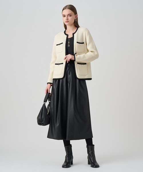 ANAYI（アナイ） カーディガン ウールブークレポケットロング