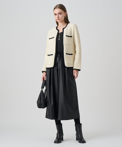 ANAYI（アナイ） カーディガン ウールブークレポケットロング