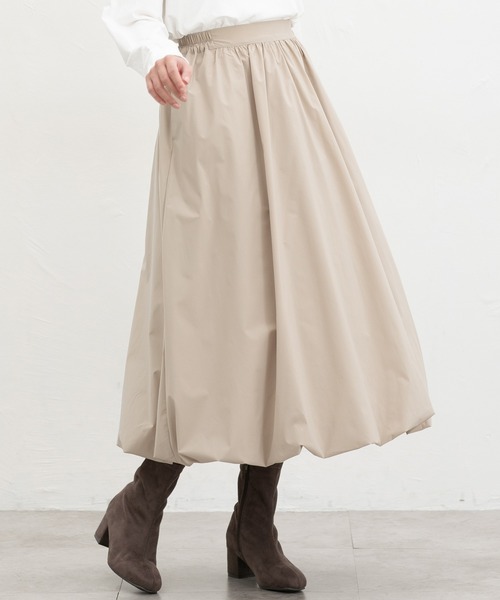 【新品】慈雨　異素材パッチワーク　バルーンスカート　ロング　ベージュ　日本製 Honeys（ハニーズ） ロング スカート バルーンスカート : ZOZOTOWN