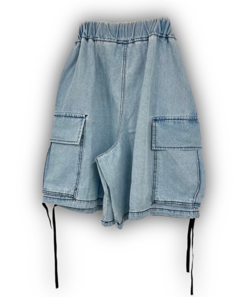 「XU」 デニムハーフパンツ ONE SIZE ブラック メンズ_画像2