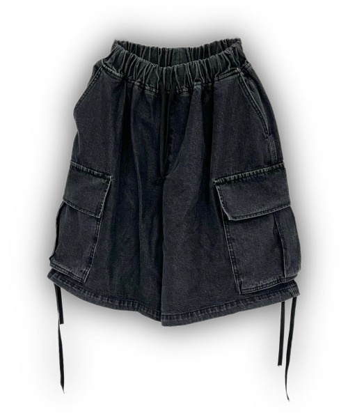 「XU」 デニムハーフパンツ ONE SIZE ブラック メンズ_画像7