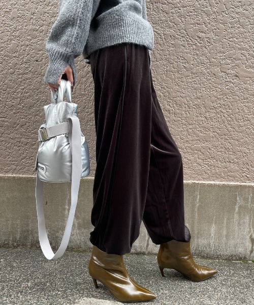 AIC. パンツ サイドラインベロアイージーパンツ レディース : ZOZOTOWN