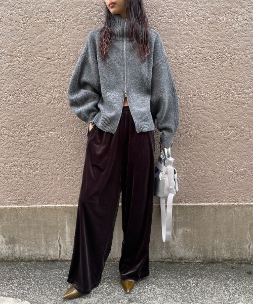 あーーや AIC. パンツ サイドラインベロアイージーパンツ レディース : ZOZOTOWN