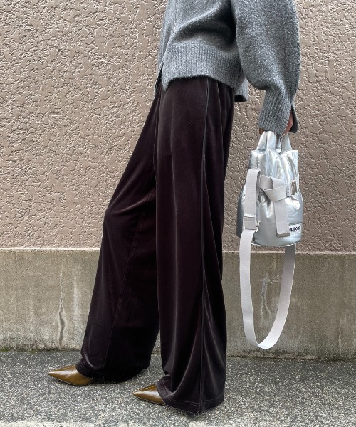 AIC. パンツ サイドラインベロアイージーパンツ レディース : ZOZOTOWN