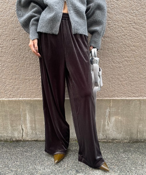 AIC. パンツ サイドラインベロアイージーパンツ レディース : ZOZOTOWN