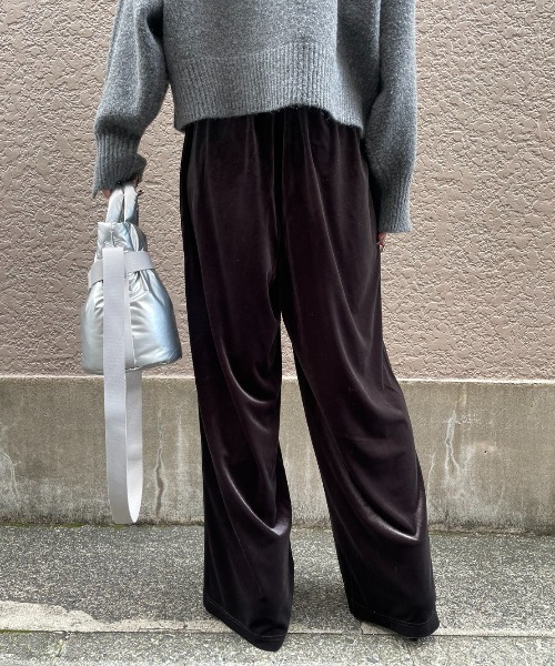 AIC. パンツ サイドラインベロアイージーパンツ レディース : ZOZOTOWN