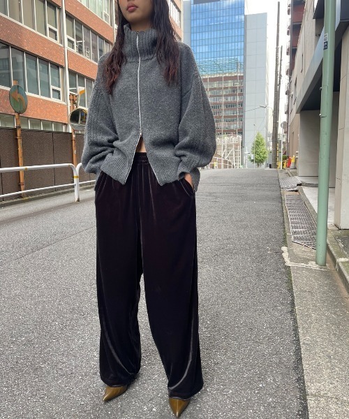 6(ROKU) VELOUR PANTS6 サイドラインベロアイージーパンツ AIC. パンツ