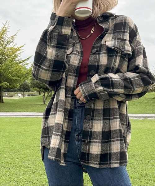 Cura Closet ブラウス シャツ 「hada_meguuu select」チェック柄シャツ