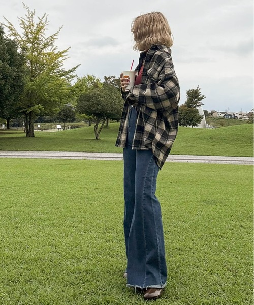 Cura Closet ブラウス シャツ 「hada_meguuu select」チェック柄シャツ