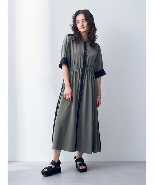 「Editt by YECCA VECCA」 半袖ワンピース FREE カーキ レディース_画像3