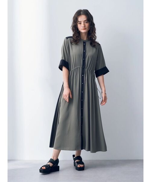 「Editt by YECCA VECCA」 半袖ワンピース FREE カーキ レディース_画像4