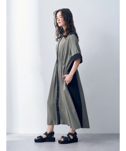 「Editt by YECCA VECCA」 半袖ワンピース FREE カーキ レディース_画像7