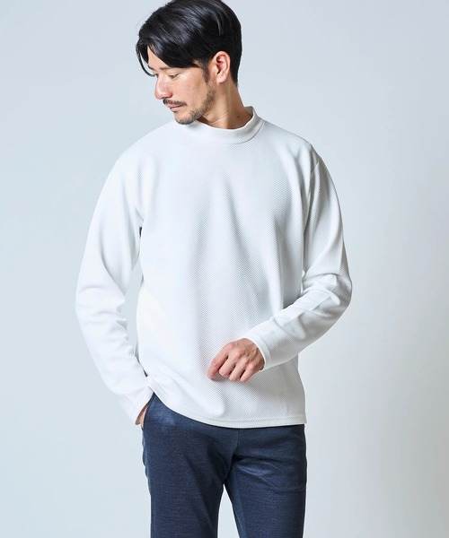 TETE HOMME tシャツ ハニカムモックネックロンT メンズ : ZOZOTOWN