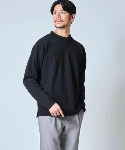 TETE HOMME tシャツ ハニカムモックネックロンT メンズ : ZOZOTOWN