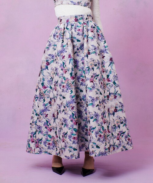 スカート 「LOULOU WILLOUGHBY」LIMONTAフラワージャカードスカートの画像
