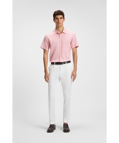 BOSS（HUGO BOSS） シャツ 半袖 スリムフィットシャツ ストレッチ