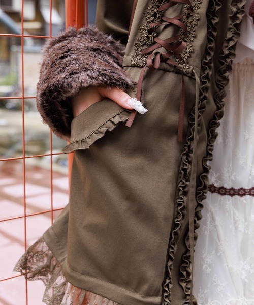 axes femme（アクシーズ ファム） モッズコート コート 編上×フリル