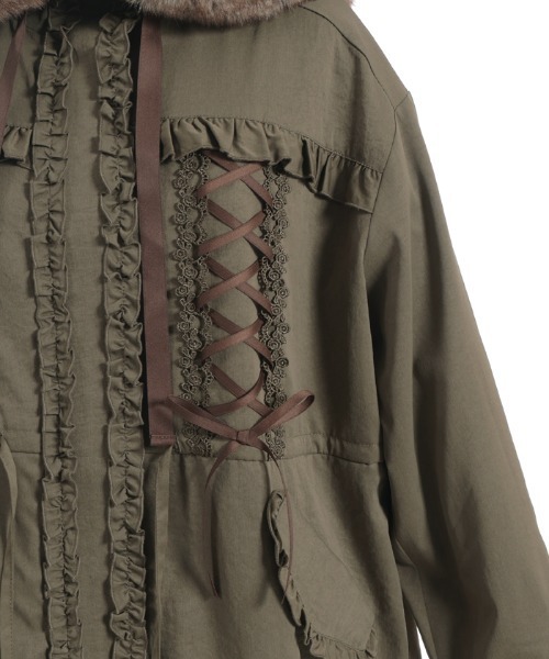 axes femme（アクシーズ ファム） モッズコート コート 編上×フリル