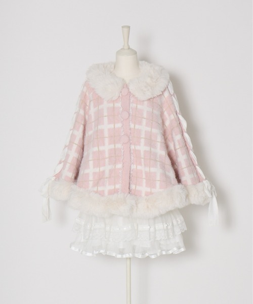 新品　mellfymemory ニットポンチョ mellfy memory（メルフィーメモリー） ポンチョ Fluffy fur girl's