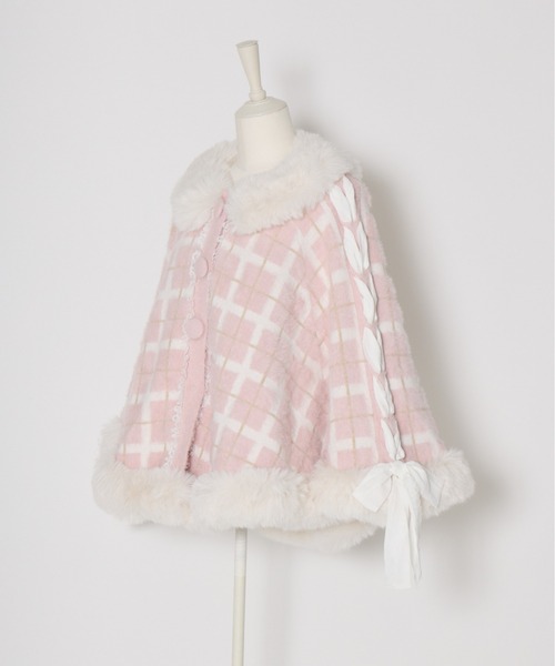 新品　mellfymemory ニットポンチョ mellfy memory（メルフィーメモリー） ポンチョ Fluffy fur girl's