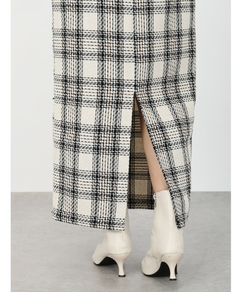 fifth（フィフス） スカート チェック柄バックスリットナロースカート
