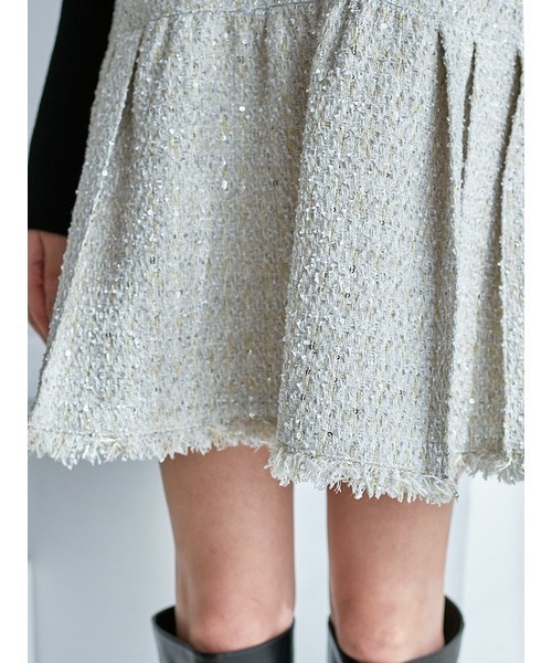 SNIDEL（スナイデル） ワンピース Vネックツイードジャンスカ