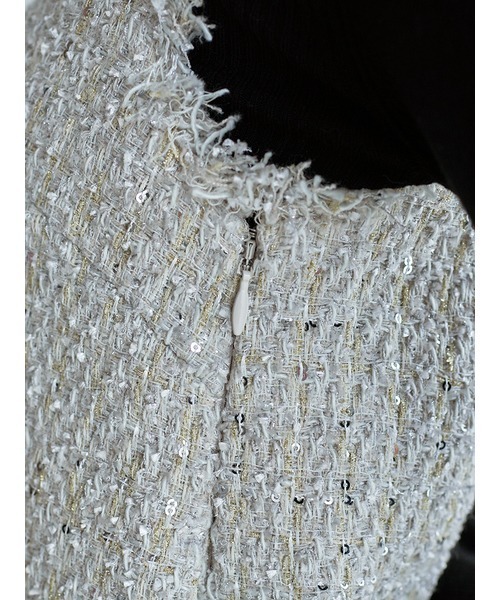 SNIDEL（スナイデル） ワンピース Vネックツイードジャンスカ