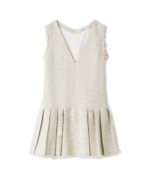 SNIDEL（スナイデル） ワンピース Vネックツイードジャンスカ