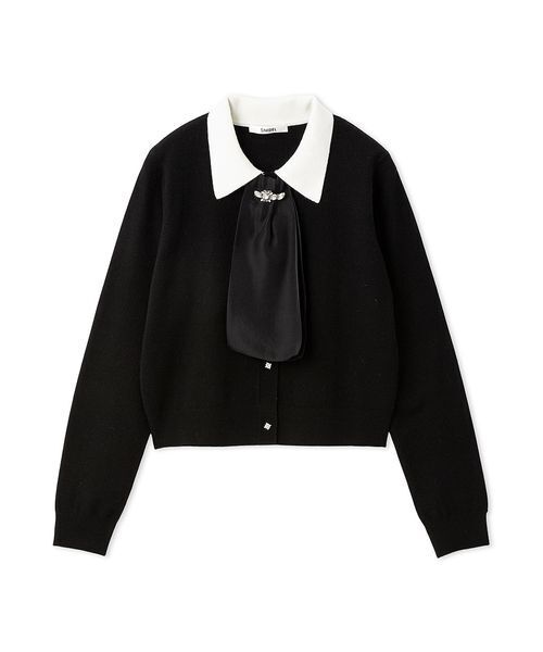SNIDEL（スナイデル） カーディガン タイ付きビジューカーディガン