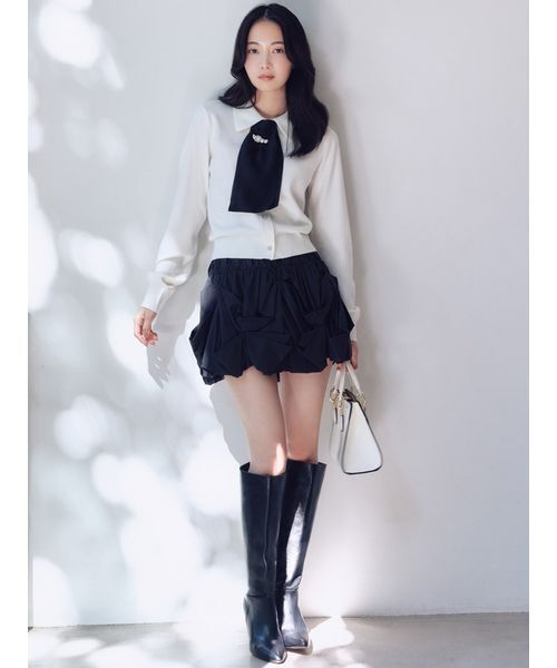 SNIDEL（スナイデル） カーディガン タイ付きビジューカーディガン