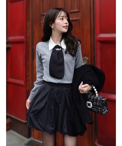 SNIDEL（スナイデル） カーディガン タイ付きビジューカーディガン