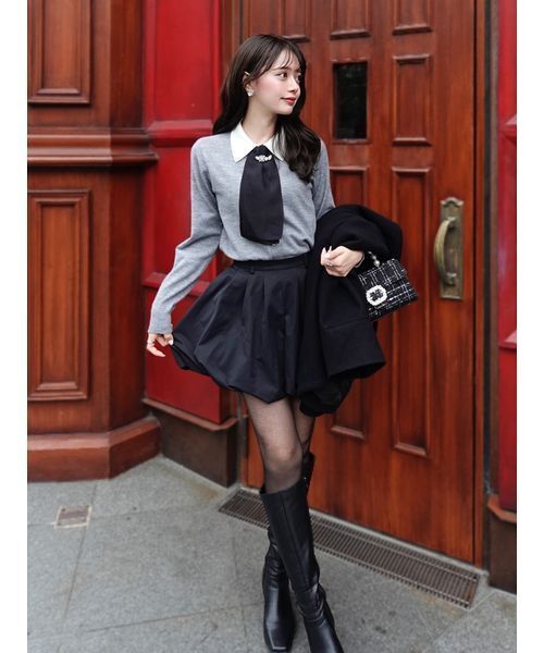 SNIDEL（スナイデル） カーディガン タイ付きビジューカーディガン