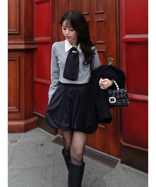 タイ付きビジューカーディガン （GRY） SNIDEL｜タイ付きビジューカーディガン | Rakuten Fashion(楽天