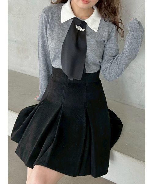 SNIDEL（スナイデル） カーディガン タイ付きビジューカーディガン