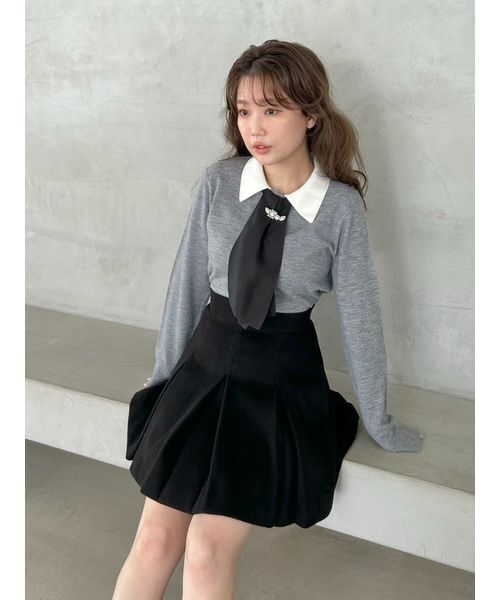 SNIDEL（スナイデル） カーディガン タイ付きビジューカーディガン