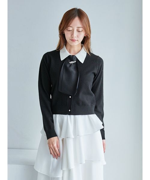 SNIDEL（スナイデル） カーディガン タイ付きビジューカーディガン