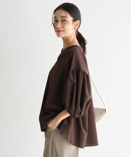 「UNFILO」 半袖ブラウス LARGE ブラック レディース_画像2