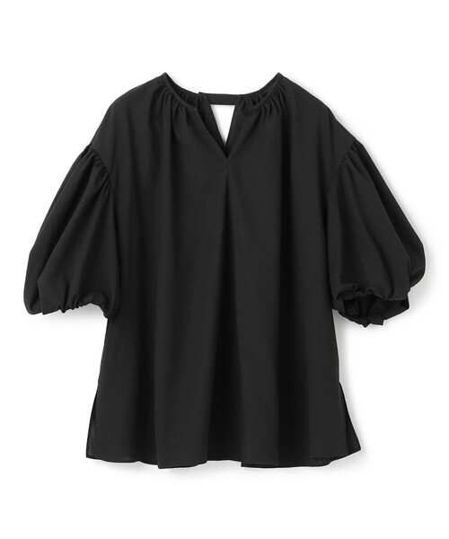 「UNFILO」 半袖ブラウス LARGE ブラック レディース_画像6